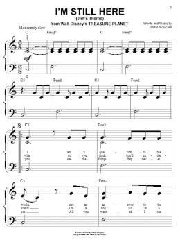 page one of I'm Still Here (Jim's Theme) (from Treasure Planet) (Big Note Piano)