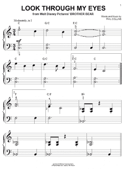 page one of Look Through My Eyes (Big Note Piano)