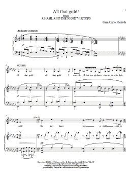 page one of All That Gold! (Piano & Vocal)