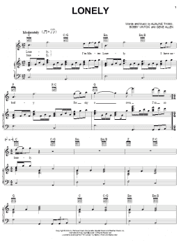 page one of Lonely (Piano, Vocal & Guitar Chords (Right-Hand Melody))