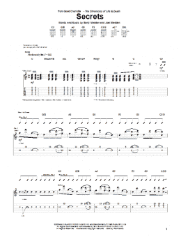 page one of Secrets (Guitar Tab)