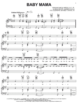 page one of Baby Mama (Piano, Vocal & Guitar Chords (Right-Hand Melody))