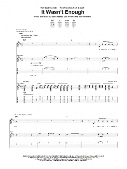 page one of It Wasn't Enough (Guitar Tab)