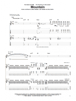 page one of Mountain (Guitar Tab)