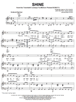 page one of Shine (from Robots) (Piano, Vocal & Guitar Chords (Right-Hand Melody))