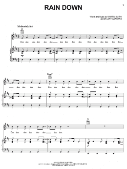 page one of Rain Down (Piano, Vocal & Guitar Chords (Right-Hand Melody))