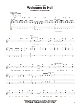 page one of Welcome To Hell (Guitar Tab)