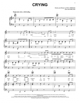 page one of Crying (Piano, Vocal & Guitar Chords (Right-Hand Melody))