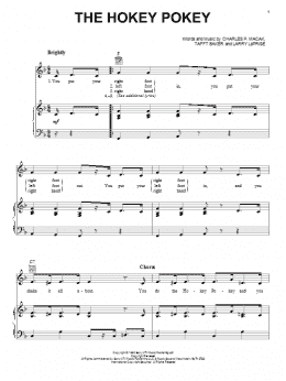 page one of The Hokey Pokey (Piano, Vocal & Guitar Chords (Right-Hand Melody))