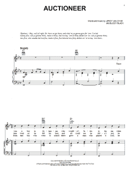 page one of Auctioneer (Piano, Vocal & Guitar Chords (Right-Hand Melody))