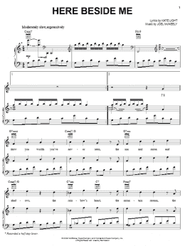 page one of Here Beside Me (Piano, Vocal & Guitar Chords (Right-Hand Melody))