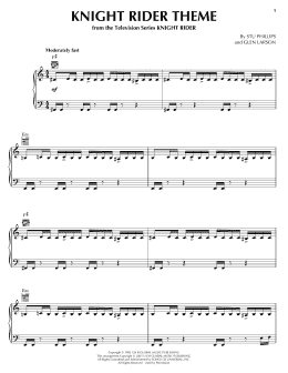 page one of Knight Rider Theme (Piano Solo)
