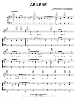 page one of Abilene (Piano, Vocal & Guitar Chords (Right-Hand Melody))