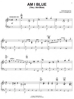 page one of Am I Blue (Yes, I Am Blue) (Piano, Vocal & Guitar Chords (Right-Hand Melody))