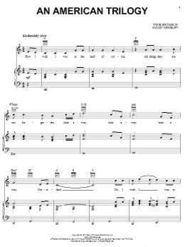 page one of An American Trilogy (Piano, Vocal & Guitar Chords (Right-Hand Melody))