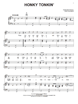page one of Honky Tonkin' (Piano, Vocal & Guitar Chords (Right-Hand Melody))