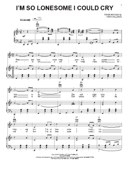 page one of I'm So Lonesome I Could Cry (Piano, Vocal & Guitar Chords (Right-Hand Melody))