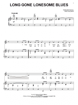 page one of Long Gone Lonesome Blues (Piano, Vocal & Guitar Chords (Right-Hand Melody))