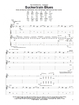 page one of Suckertrain Blues (Guitar Tab)