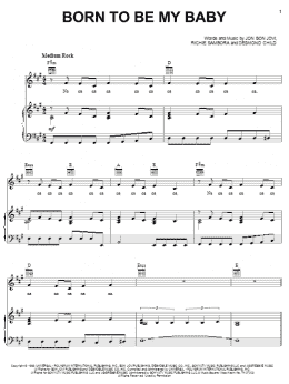 page one of Born To Be My Baby (Piano, Vocal & Guitar Chords (Right-Hand Melody))