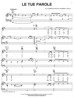 page one of Le Tue Parole (Piano, Vocal & Guitar Chords (Right-Hand Melody))