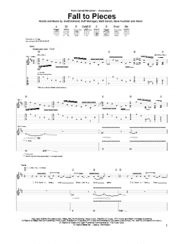 page one of Fall To Pieces (Guitar Tab)