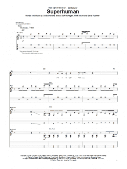 page one of Superhuman (Guitar Tab)
