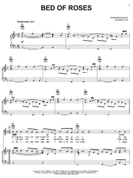 page one of Bed Of Roses (Piano, Vocal & Guitar Chords (Right-Hand Melody))