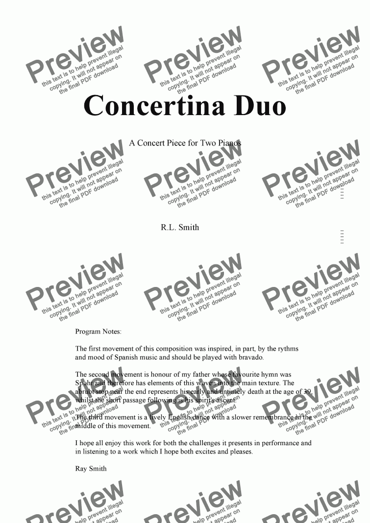 page one of Concertina Duo