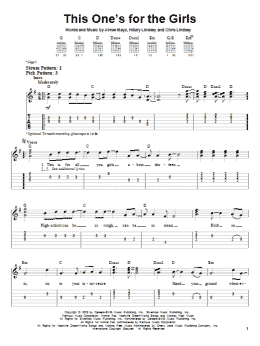 page one of This One's For The Girls (Easy Guitar Tab)