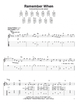page one of Remember When (Easy Guitar Tab)