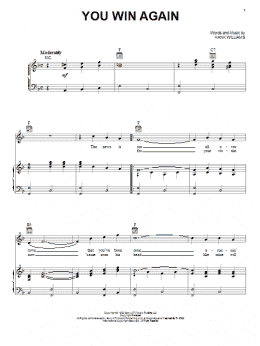 page one of You Win Again (Piano, Vocal & Guitar Chords (Right-Hand Melody))