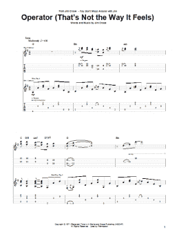 page one of Operator (That's Not The Way It Feels) (Guitar Tab)