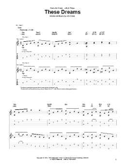 page one of These Dreams (Guitar Tab)