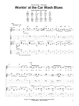 page one of Workin' At The Car Wash Blues (Guitar Tab)