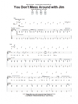 page one of You Don't Mess Around With Jim (Guitar Tab)