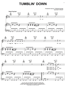 page one of Tumblin' Down (Piano, Vocal & Guitar Chords (Right-Hand Melody))