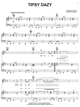page one of Tipsy Dazy (Piano, Vocal & Guitar Chords (Right-Hand Melody))