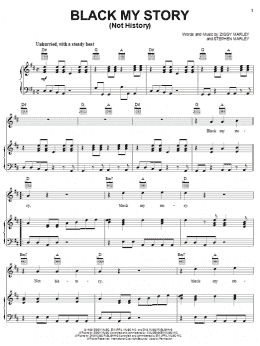 page one of Black My Story (Not History) (Piano, Vocal & Guitar Chords (Right-Hand Melody))