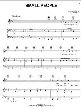 page one of Small People (Piano, Vocal & Guitar Chords (Right-Hand Melody))