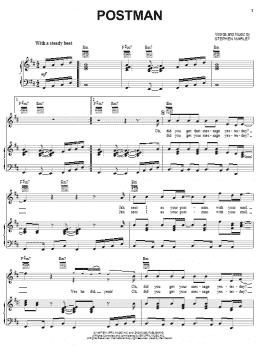 page one of Postman (Piano, Vocal & Guitar Chords (Right-Hand Melody))