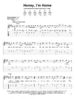 page one of Honey, I'm Home (Easy Guitar Tab)