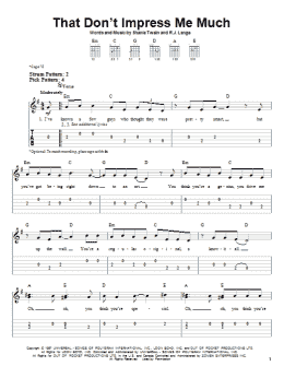 page one of That Don't Impress Me Much (Easy Guitar Tab)