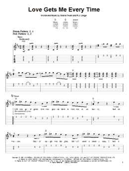 page one of Love Gets Me Every Time (Easy Guitar Tab)
