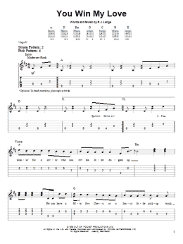page one of You Win My Love (Easy Guitar Tab)