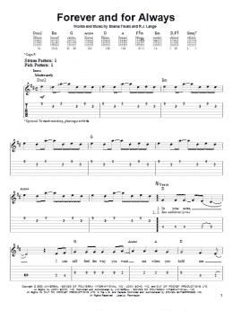 page one of Forever And For Always (Easy Guitar Tab)