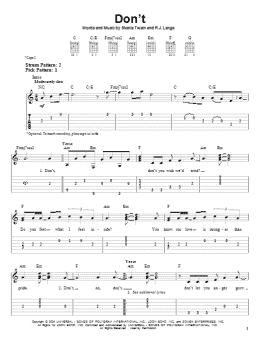 page one of Don't! (Easy Guitar Tab)