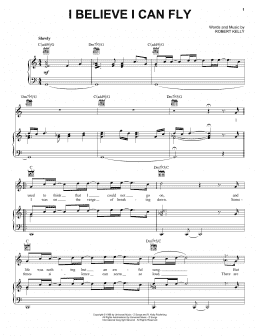page one of I Believe I Can Fly (Piano, Vocal & Guitar Chords (Right-Hand Melody))