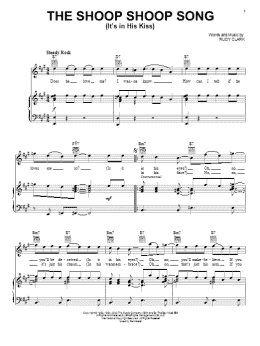 page one of The Shoop Shoop Song (It's In His Kiss) (Piano, Vocal & Guitar Chords (Right-Hand Melody))