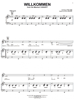 page one of Willkommen (Piano, Vocal & Guitar Chords (Right-Hand Melody))